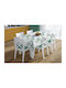 Dimcol Τραπεζομάντηλο Αλέκιαστο Σετ 2τμχ White-green 140x300εκ.