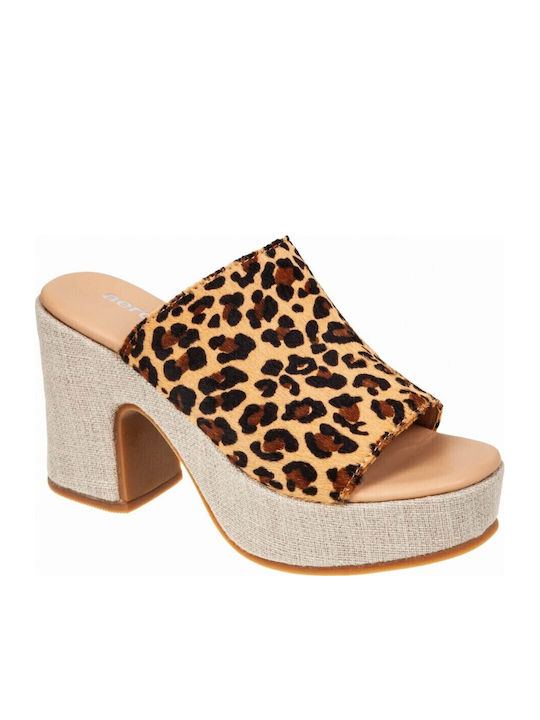 Adam's Shoes Мюли с Висока Ток в Кафяв Цвят
