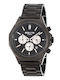 3Guys Men's Watch Chronograph Battery with Black Metal Bracelet