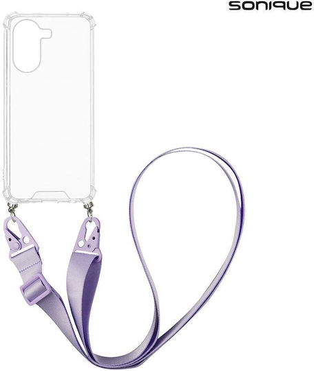 Silicone Case Strap Sonique Armor Clear Xiaomi Poco X7 Pro 5g Lilac