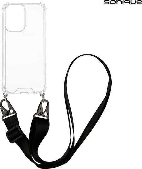 Silicone Case Strap Sonique Armor Clear Motorola Moto G05 4G Moto E15 4G Black