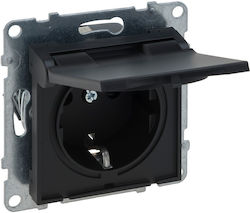 Seano Steckdosenmechanismus 2P+E Abdeckung Schwarz