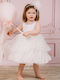 Bambolino Vintage Soul White Baptism Dress Made of Tulle