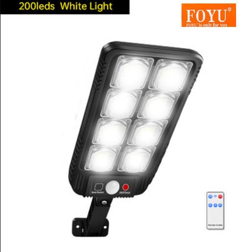 Foyu Wall Mounted Solar Light Traffic light 200W Natural White with Motion Sensor, Photocell and Remote Control IP65