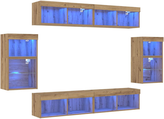 Σύνθετο Σαλονιού Artisan Oak με Φωτισμό Μ40xΒ28.5xΥ40εκ.