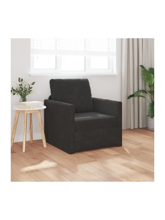 Schlafsessel Samt Black 74x77x81cm