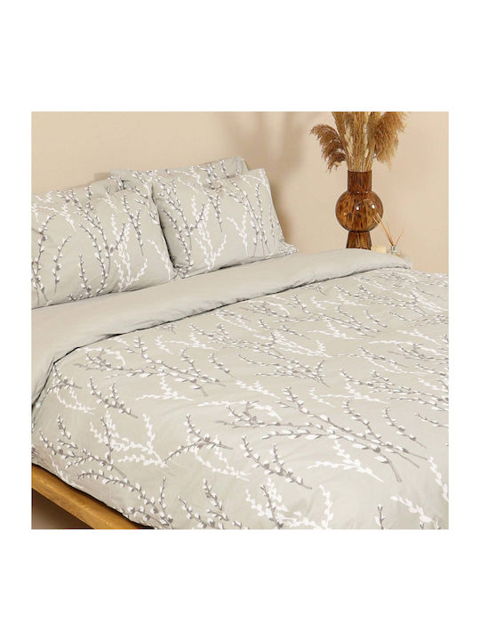 White Fabric Kyle Σετ Σεντόνια King Size 260x270εκ. Γκρι, Μπλε (4τμχ)