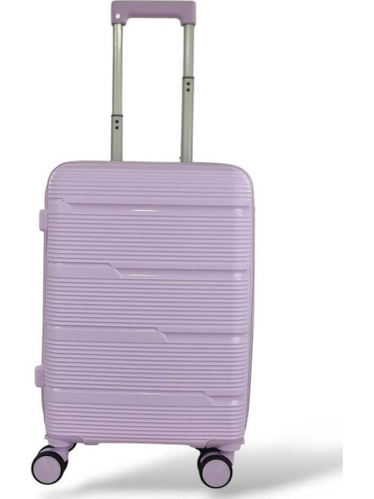 Playful Bags Cabin Travel Suitcase Hard Lila with 4 Wheels Height 55cm