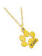Theodora's Jewellery Κολιέ από Επιχρυσωμένο Ατσάλι με Προσωποποίηση Γκρι με Χάραξη