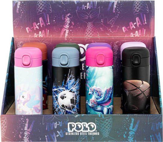 Polo Print Kids Water Bottle Thermos Stainless Steel 500ml (Various Designs/Colours)