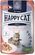 Happy Cat Υγρή Τροφή για Ενήλικες Γάτες σε Φακελάκι με Σολομό, Ψάρια και Κρέας χωρίς Σιτηρά 85gr