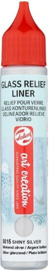 Talens Tac Glas Relief Liner Farbe 28ml 8015 Glänzendes Silber