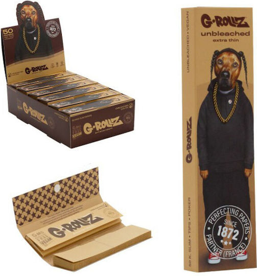 G-Rollz Zigarettenpapier Schlank King Size mit Kegelspitzen 50 Blätter 1Stück