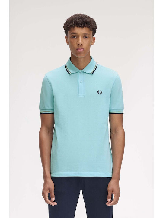 Fred Perry Polo Herrenbluse Kurzarm Hellblaue