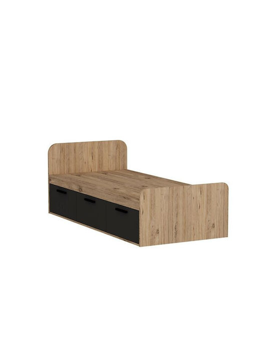 Kids Bed Classic Single Brown for Mattress 90x190cm