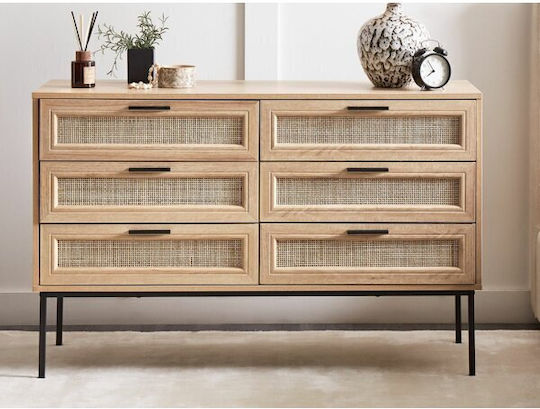 Συρταριέρα Κρεβατοκάμαρας Levfelu 106 Light Wood Color 120x40x77cm