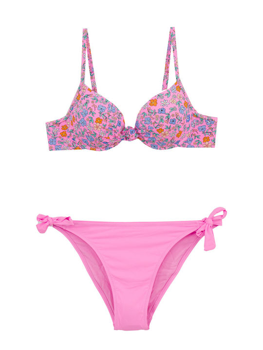 Women's Bikini Swimsuit Underwire Summer Bloom Pink