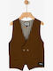 Kids Vest with Hood Brown