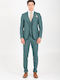 Summer Men's Suit with Slim Fit Petrol Blue