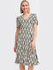 Sommer Midi Damenkleid Schwarz-Weiß