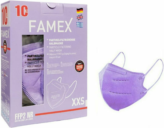 Famex Protective Mask FFP2 XXS Kids Purple 10pcs