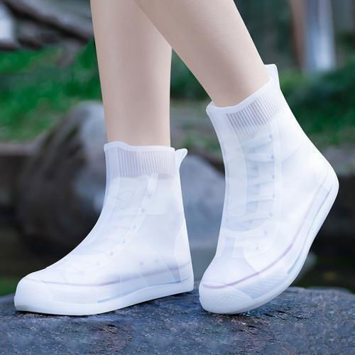 Condensed Waterproof Silicone Shoe Cover Wear-Resistant Size M 34-36 White