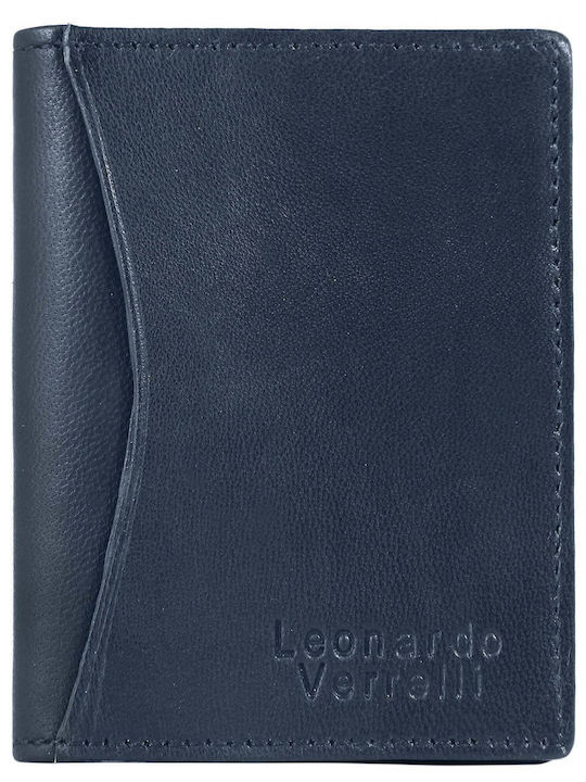 Leonardo Verrelli Leder Herren Geldbörse Karten Blau