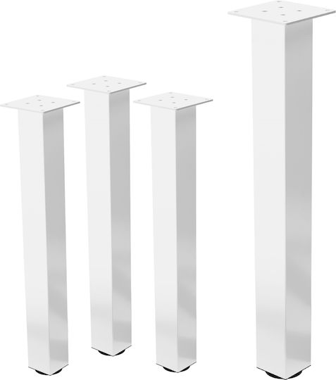 ML-Design ML-Design Metal Furniture Leg with Regulator Suitable for Table / Coffee Table 8x8cm White