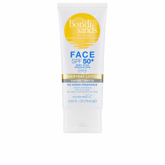 Bondi Sands Everyday Wasserdicht Sonnencreme Creme Gesicht SPF50+ mit Farbe 75ml