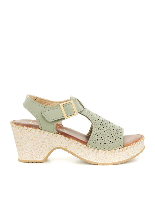 Tatoo Leather Sandals Green