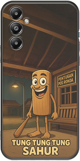 Brainrot Tung Tung Tung Sahur Samsung Galaxy M35 5G Черен TPU Черен Силикон
