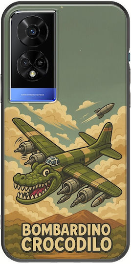 Brainrot Bombardino Crocodilo Tcl 50 5g Черен TPU Черен Силикон