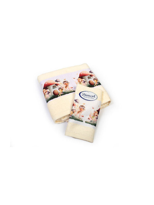 Dimcol Set Babyhandtücher 2 Stück Ecru Gewicht 400gr/m²