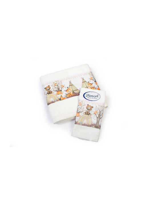 Dimcol Set Babyhandtücher 2 Stück White Gewicht 400gr/m²