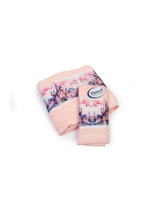 Dimcol Σετ Βρεφικές Πετσέτες 2τμχ Pink Βάρους 400gr/m²