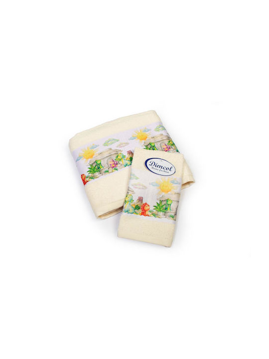 Dimcol Σετ Βρεφικές Πετσέτες 2τμχ Ecru Βάρους 400gr/m²