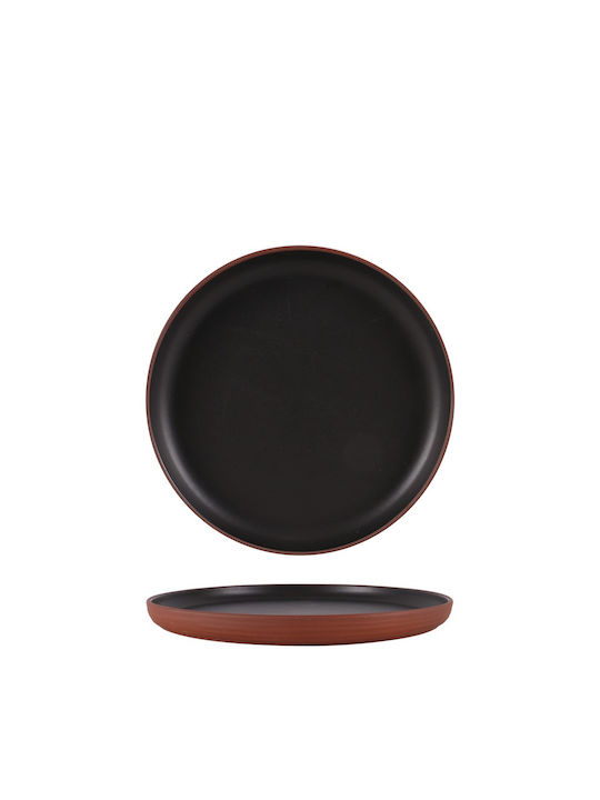 Ready Plate Shallow made of Porcelain Black with Diameter 26.5cm 6pcs