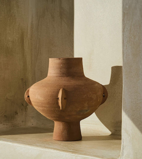 Gofis Home Vază Din Ceramică Portocalie Φ18xΥ25cm