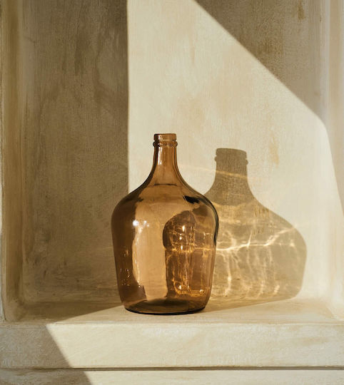 Gofis Home Decorative Brown Glass Vase 15x15xH30cm