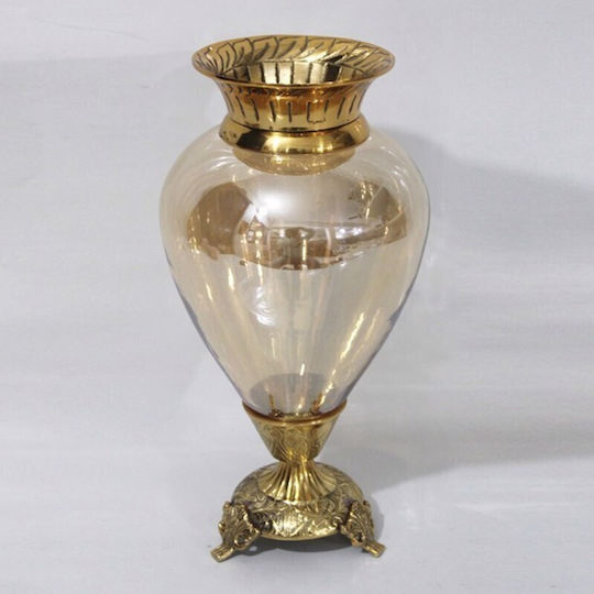 Eurolamp Βάζο Γυάλινο Χρυσό Φ17xΥ33cm