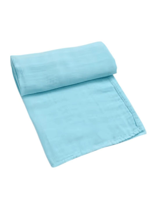 Queen Mother Muslin Changing Pad Light Blue 120x120cm.