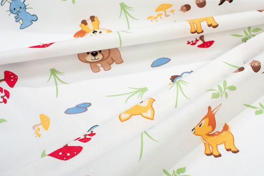 Dimcol Forest Animals Σελτεδάκι Χασέ Λευκό 80x80εκ.