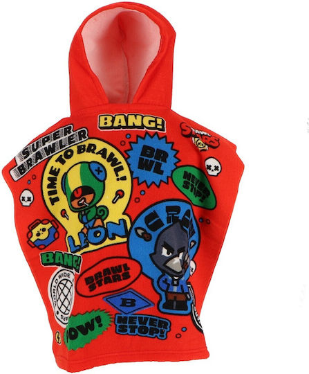 Brawl Stars Kid's Beach Poncho 55x100cm S0426mc Red