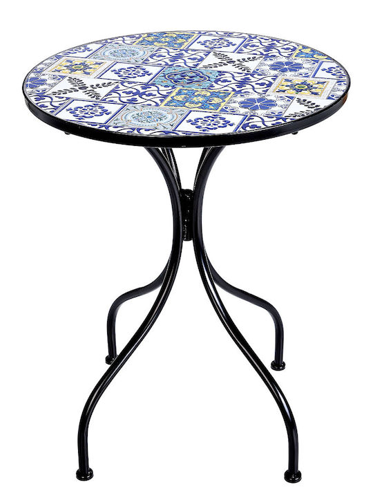 Garden & Terrace Table for Small Spaces with Metal Frame Multicolour 54x54x71cm