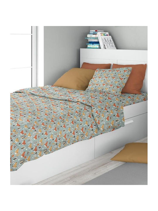 Dimcol Kids Cotton Pillowcase 50x70cm Pale Cyan
