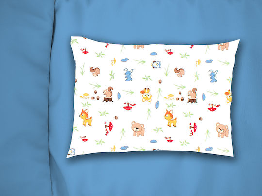 Dimcol Kids Cotton Pillowcase 50x70cm White-sky Blue