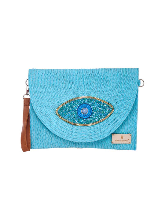Straw Women's Bag Handbag Blue