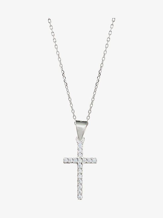 Damen Kreuz aus Silber mit Kette