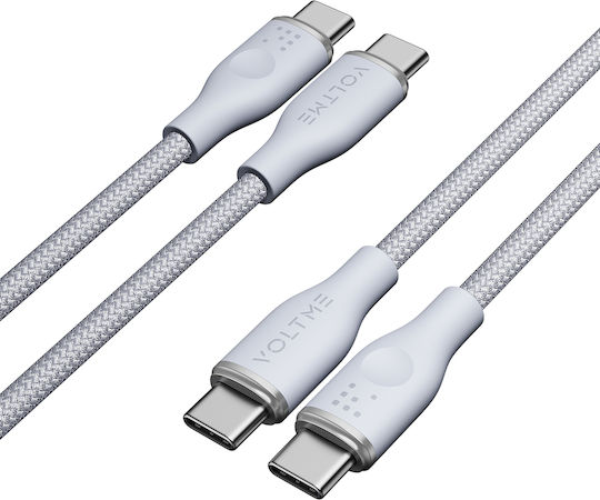 Voltme Braided USB 2.0 Cable USB-C male - USB-C 100W PD Γκρι 1m C2052