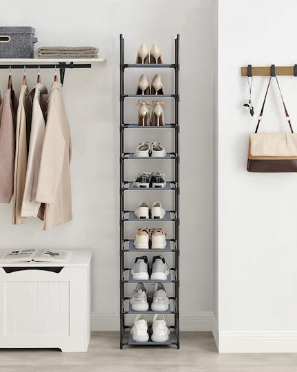 Fabric Open Shoe Organizer for Boots/Ankle Boots Grey W33xD33xH173cm